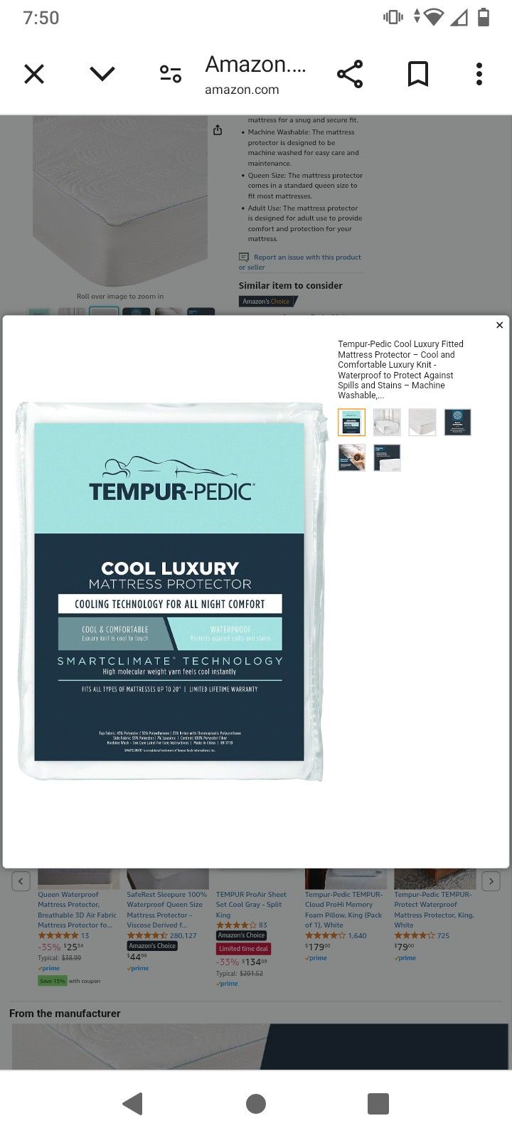 Tempur-pedic Cool Fitted Mattress Protector