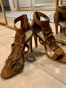 Sexy high heeled leather sandals size 6