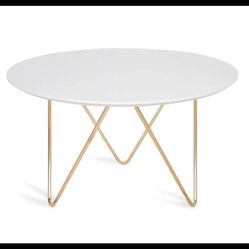 31” White Round Coffee Table 
