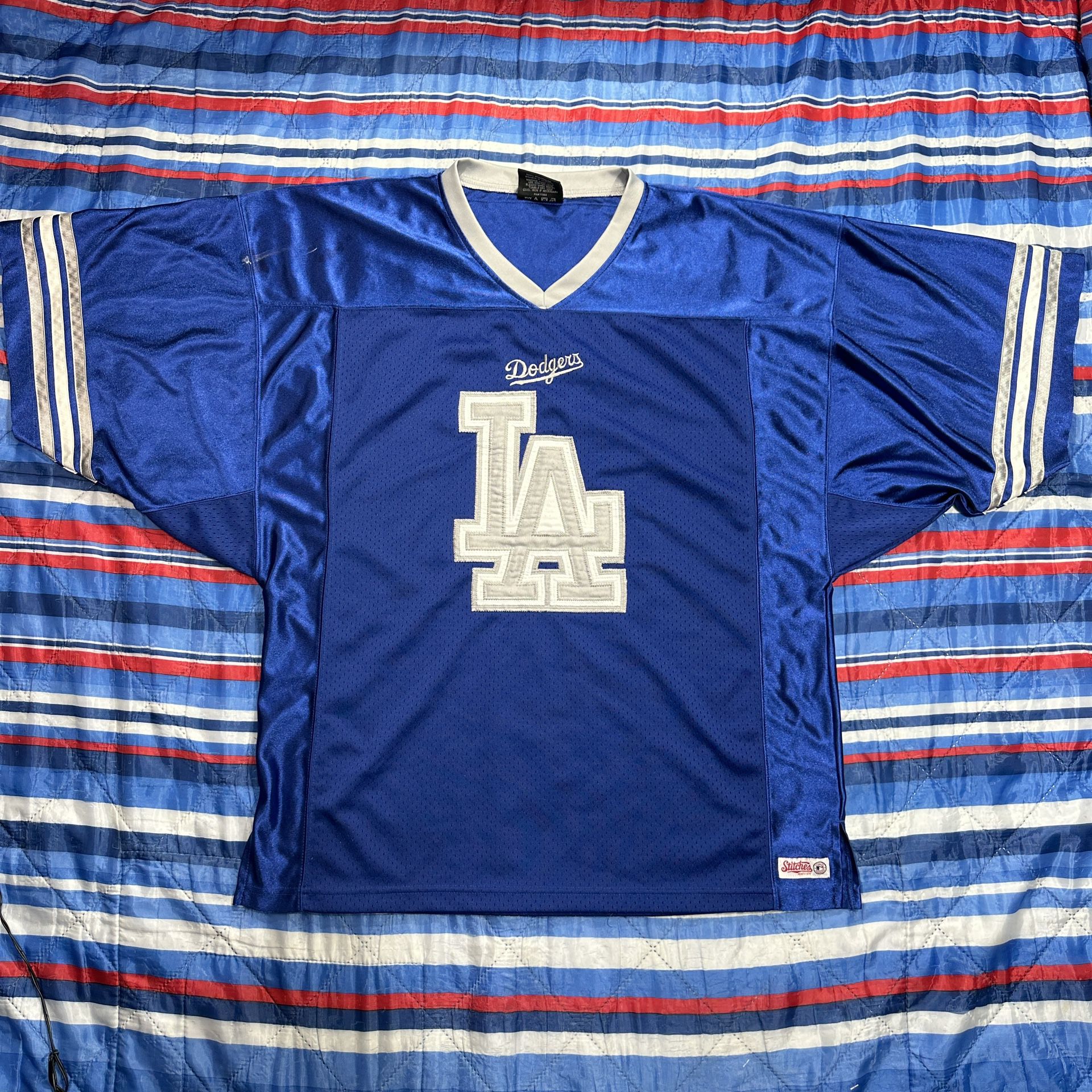 LA Dodgers Men's Size Large Stitches Blue Football Jersey Los