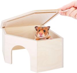 Birch Chamber-Maze Hamster Hideout - Small Pets Woodland House Habitats Decor for Hamster Mice Gerbils Mouse