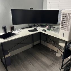 L Shaped Computer Desk/ Table With Storage For Sale