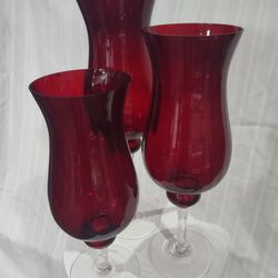 Three Piece Glass Hurricanes