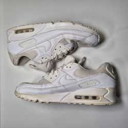 Nike Air Max 90 Triple White Mens Size 11 US Athletic Running Shoes Sneakers