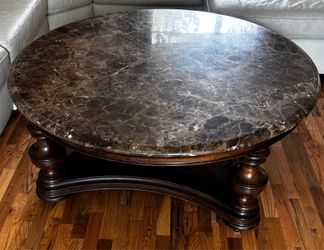 Marble top round coffee table
