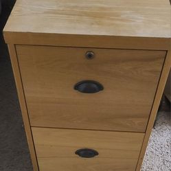 Wood 2 Drawers File Cabinet 