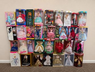 34 Collectible Barbie Dolls New in Box — 1990s/2000s Lot — Local Pickup Only