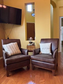 Set of 2 Coaster Brown Accent Chairs – $225 OBO