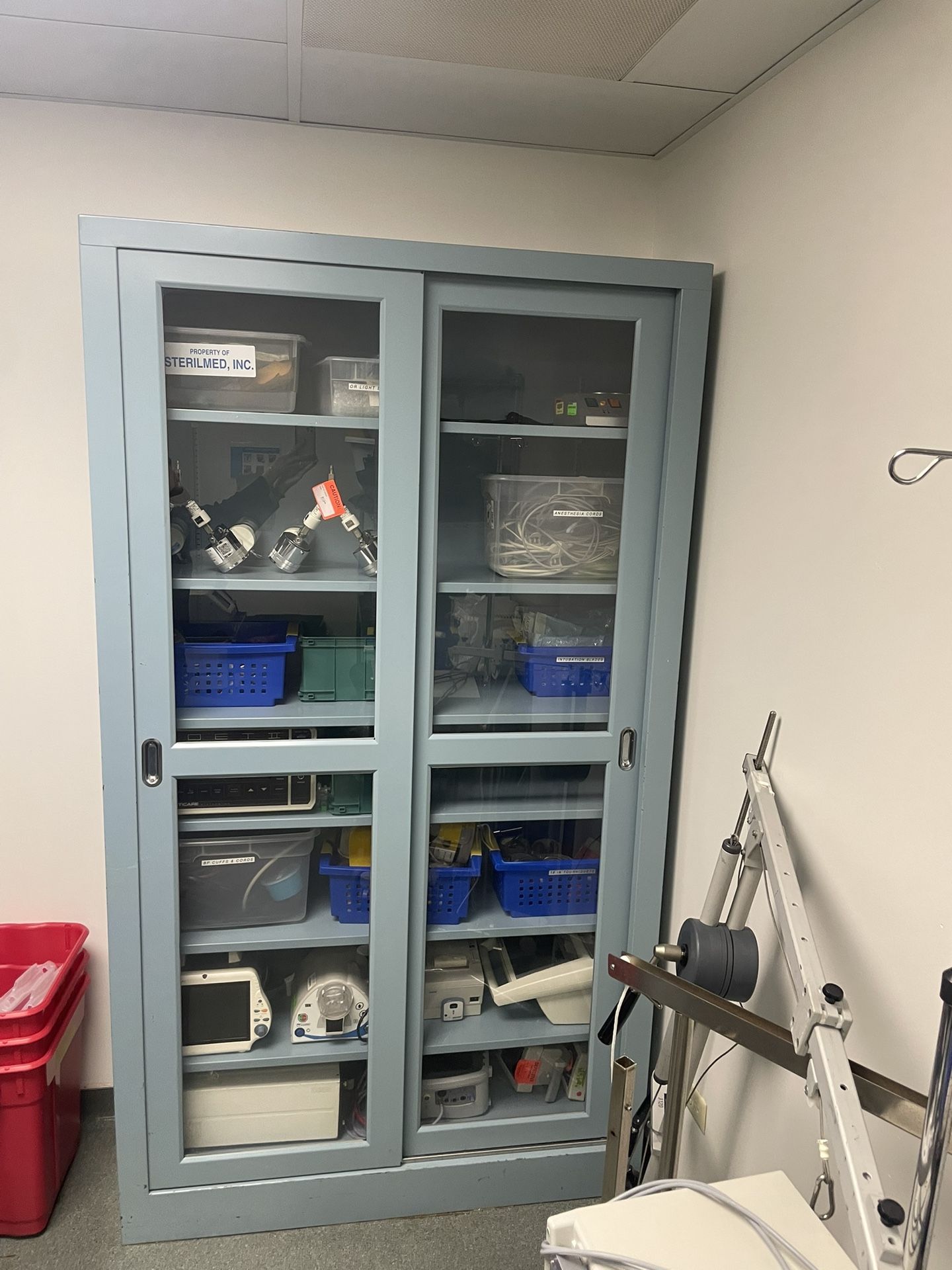 Vintage clear-view Medical storage cabinet