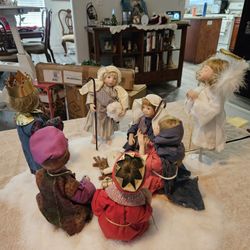 Porcelain Doll Indoor Nativity Set