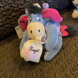 NWT Disney Winnie the Pooh Sugar Plum Fairy Eeyore Plush 7" Mini Bean Bag