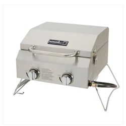 2 BURNER PORTABLE GAS GRILL • STAINLESS STEEL 2