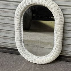 Wicker Oval Wall Mirror