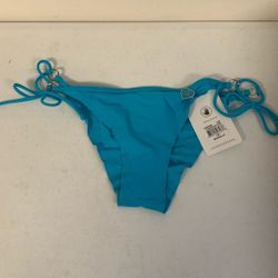 Body Glove Women’s Standard Brasília Tie Side Cheeky Bikini Bottom Swimsuit. Sz S.  Blue Wave.                    Ez