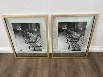 Golden trim picture frames both for $20