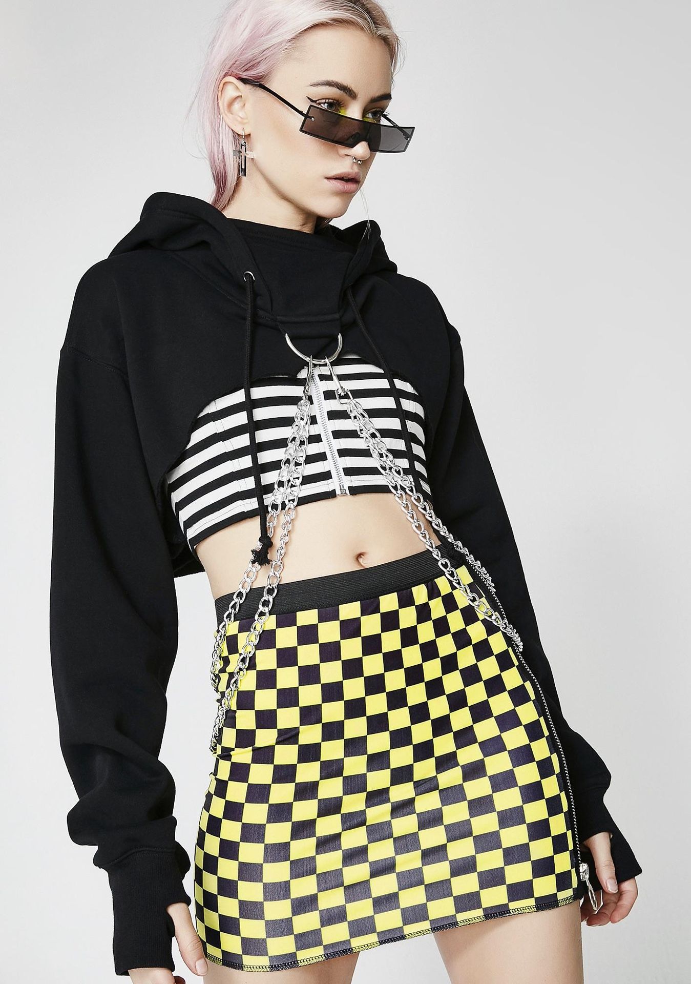 Dolls Kill Cropped Chain Hoodie for Sale in Selma CA OfferUp