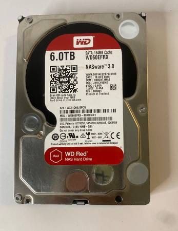 Western Digital RED 6TB Sata Hard Drive 256MB Cache