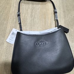 New Coach Black Leather Penelope Shoulder Bag