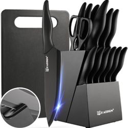 16 Pieces Kitchen Knife Block Set With Cutting Board