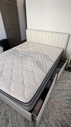 Queen Bed frame with Mattress