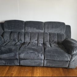 2 Gray Manual Reclining Sofas
