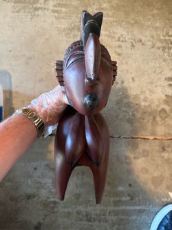 Hand-Carved African Wooden Figure Sculpture