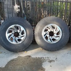 Chrome 8 lug (165 mm) Ultra Wheels on 285/75 16  BFG All Terrain Tires. D Rated Tire ( 8 ply} BFG 285/75 16 KO tires.