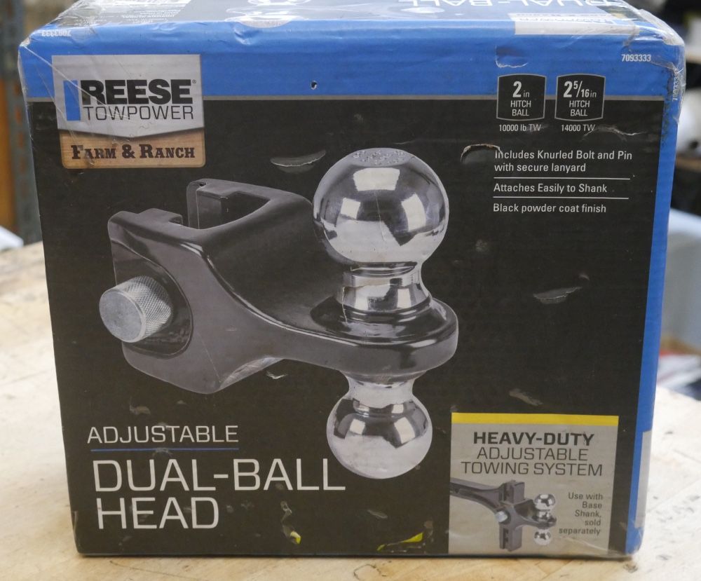 Reese (contact info removed) Adjustable Dual-Ball Head Heavy-Duty Tow/Trailer Hitch 2 & 2-5/16". new