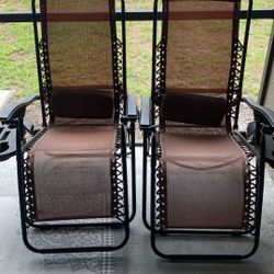 Zero Gravity Patio Chairs Set Of TWO