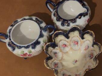 3 Piece VINTAGE Japanese NIPPON Bowl SUGAR CREAMER *MAKEanOFFER*