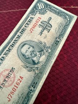 1949 Cuba 10 Pesos Banknote