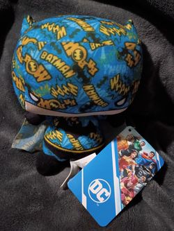 DC Justice League Batman "Sticker Collection" with a "Sticker Bomb" pattern like "POW" "WHAM" 7-inch Plush. New