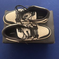 Amiri - Skel panelled leather sneakers