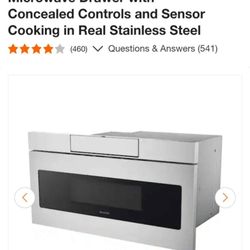 Sharp 30 in. 1.2 cu. ft. Built-In Microwave Drawer with Concealed Controls and Sensor Cooking in Real Stainless Steel