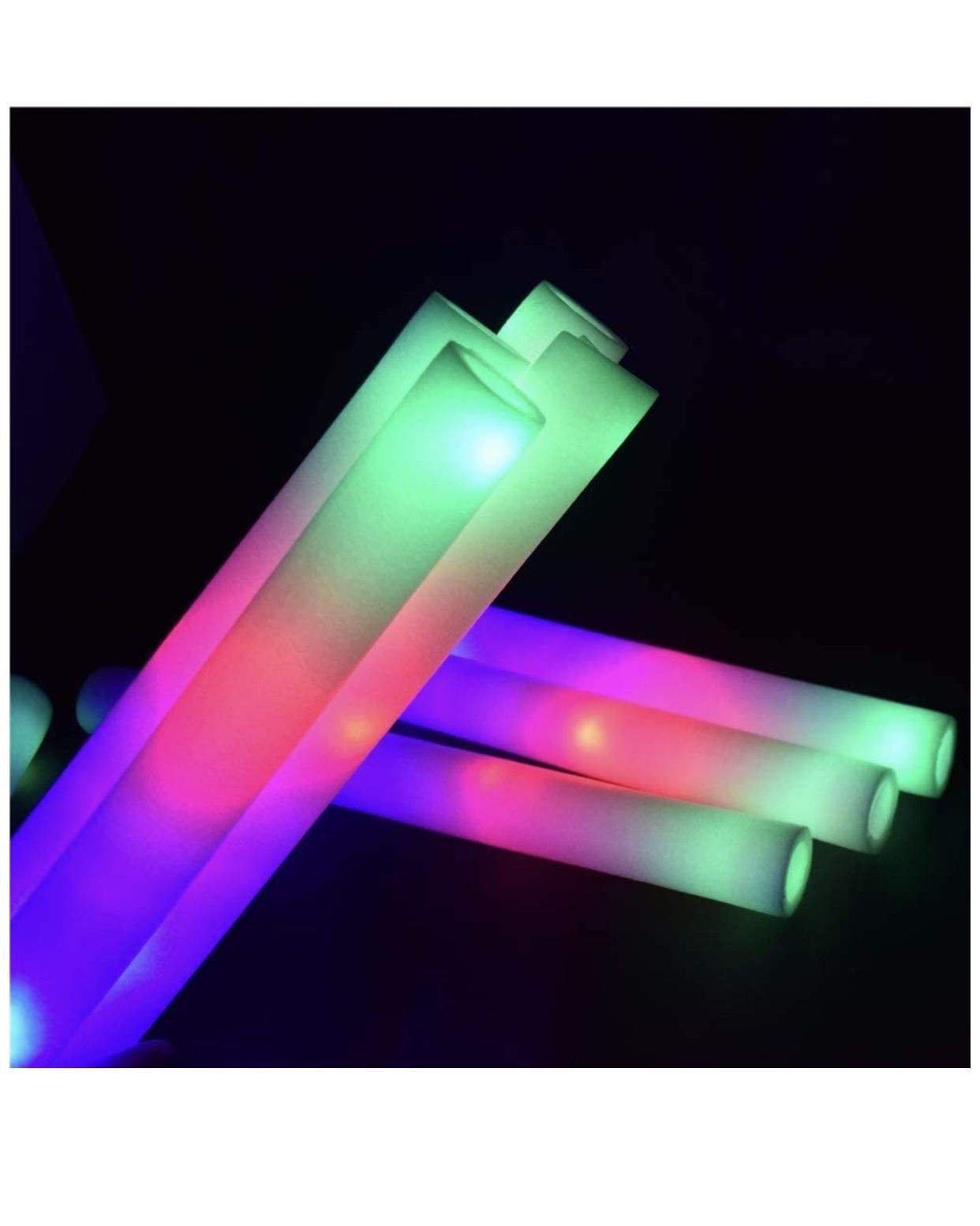 LED Light Up Foam Sticks Three Modes Color Changing Glow Party Supplies for Halloween, Raves, Concer