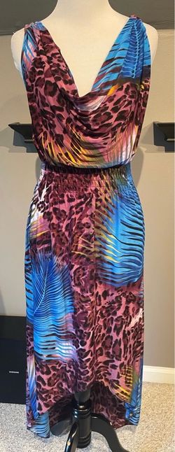 Animal and palm print dress