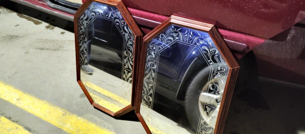 Set Of Two Vintage Mirrors