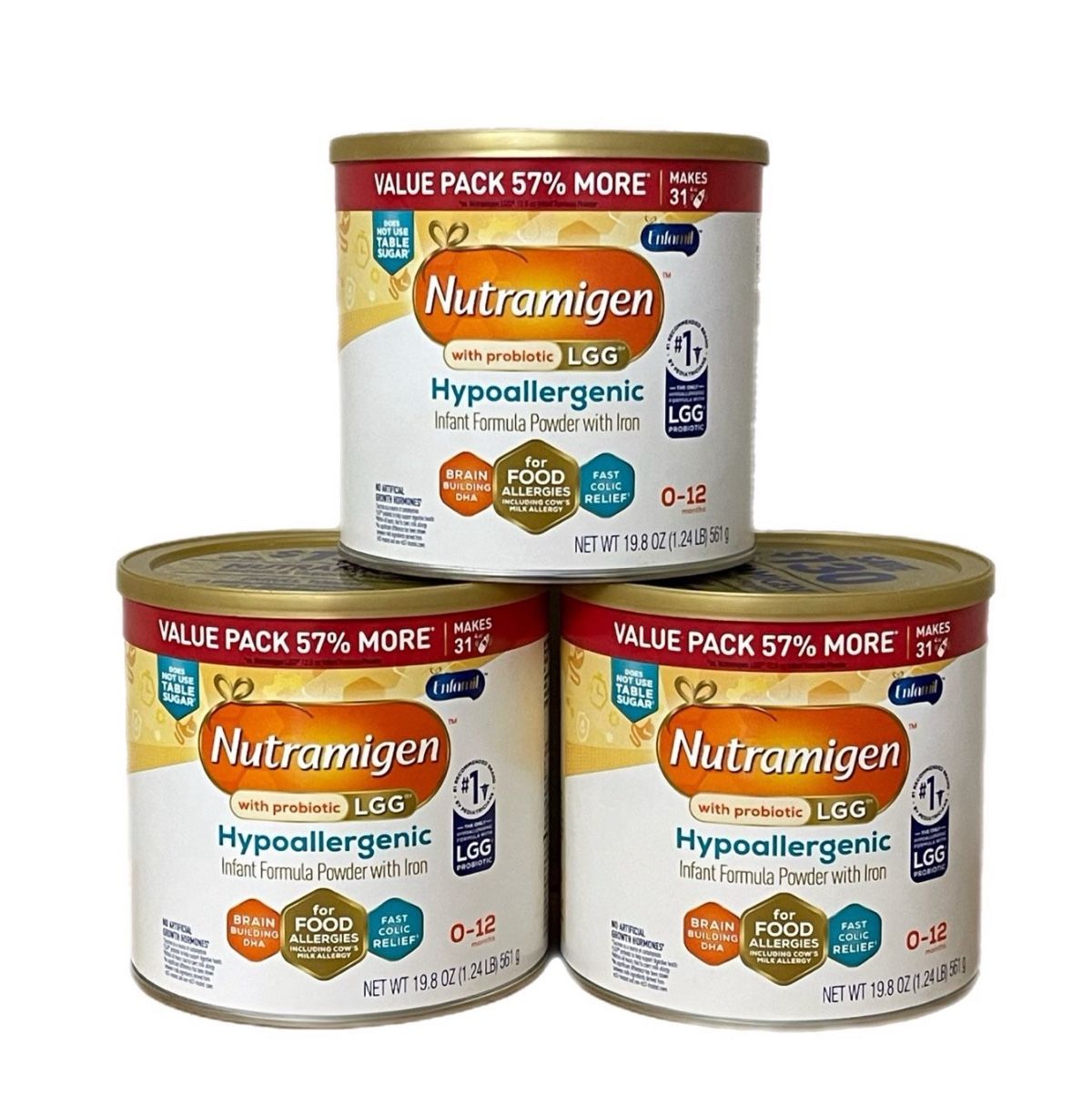(3) Enfamil Nutramigen 19.8 oz Formula