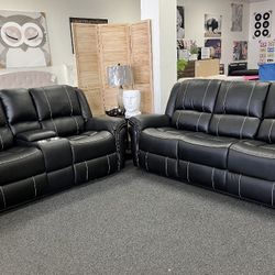 Power Reclining Sofa And Loveseat With Built In USB Ports