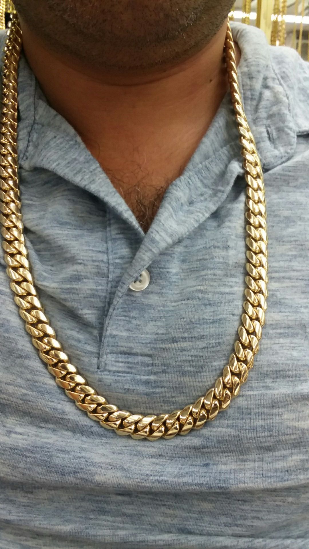 14k Gold cuban link chain hand made 28 inch long 300 grams 12 mm