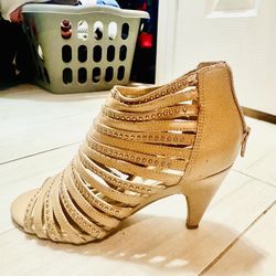 INC wear UP or low key..harold w short heel booties w a lil shimmer. barely any use 