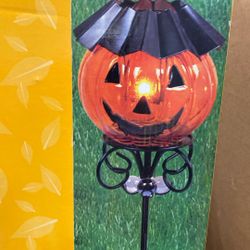Glass Pumpkin Yard Stake- Halloween