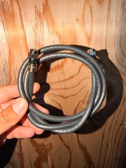 black RG6 coaxial cable with metal F-type connectors