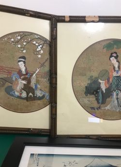 Oriental painting on cork