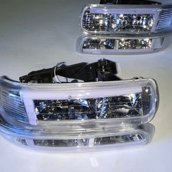 99-02 chevy silverado chrome / clear housing G3 Led Headlights