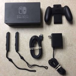 NINTENDO SWITCH ACCESORIES TV DOCK,CHARGER,HDMI CABLE,WRIST STRAPS,CONTROLLER GRIP