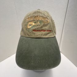 Vintage Air Maui Helicopter Tours Hawaii HI Leather StrapBack Hat Cap OSFA