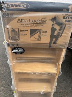 Werner Wood Attic Ladder W2510 Extra Wide