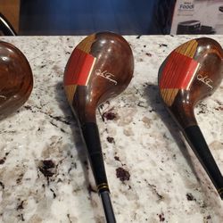 Golf Clubs Vintage Ginty 1, 2 and 3 Woods