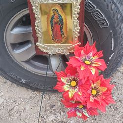 Virgin Mary Floral Stand